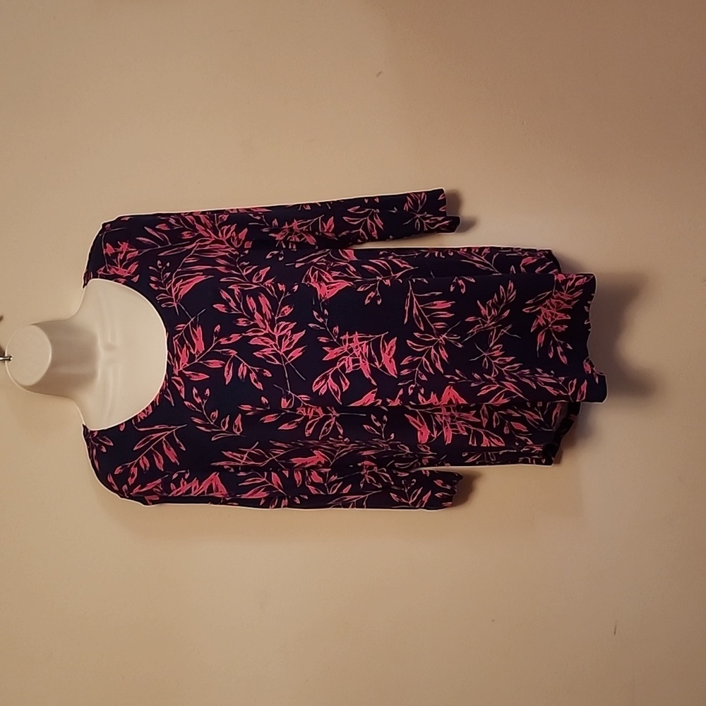 JM COLLECTION L EUC FLORAL DESIGN BLOUSE